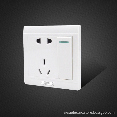 5 PIN wall socket with 1 way switch